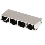 Conn RJ-45 F 32 POS 1.27mm Solder RA Thru-Hole 32 Terminal 4 Port Cat 5e Tray