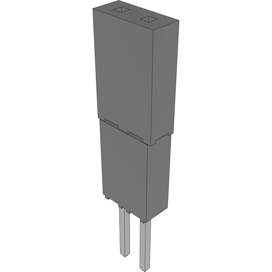 Samtec-ESQ-102-59-S-S Connector Headers and PCB Receptacles Conn Elevated Socket SKT 2 POS 2.54mm Solder ST Top Entry Thru-Hole Bulk