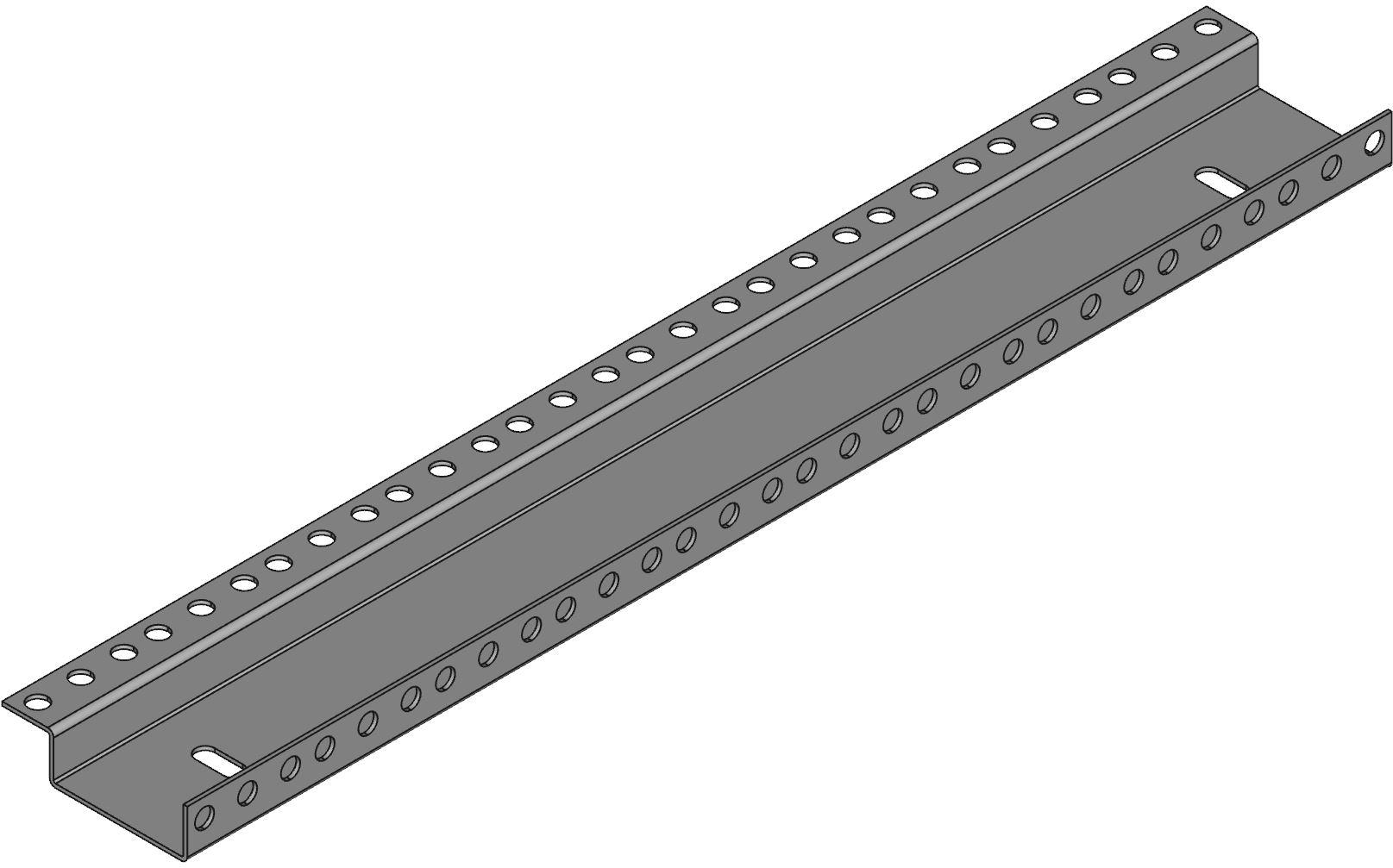 Hammond Manufacturing-RCHR1917 null Steel Round Hole Punched Combination Mounting Rail, Black
