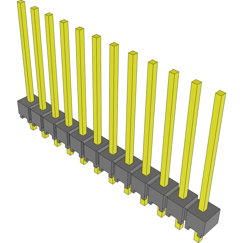 Samtec-MTSW-112-09-G-S-550 连接器插头及 PCB 插座 Conn Unshrouded Header HDR 12 POS 2.54mm Solder ST Top Entry Thru-Hole Bulk