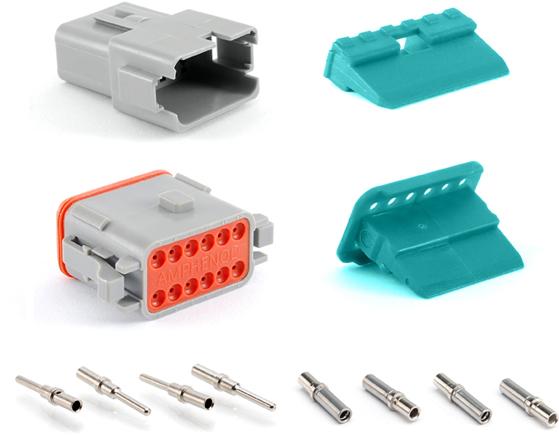 Amphenol-AT12PS-CKIT Kit componenti Kit, At Series, 12 Pos. Plug, Receptacle, Contacts, And Wedgelocks