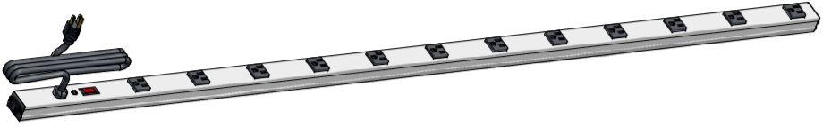 Hammond Manufacturing-1586T12B1RA Stromverteilungseinheit PDU Basic 125V 15A Vertical Rack Mount
