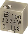 Bourns-3224W-1-103E  Res Cermet Trimmer 10K Ohm 10% 0.25W(1/4W) 12(Elec)Turns 1.5mm (4.8 X 3.9 X 5.3mm) J-Hook SMD T/R