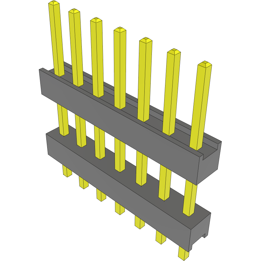 Samtec-DW-07-09-T-S-375 Connector Headers and PCB Receptacles Conn Board Stacker HDR 7 POS 2.54mm Solder ST Top Entry Thru-Hole Bulk