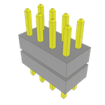 Conn Board Stacker HDR 8 POS 2mm Solder ST Top Entry Thru-Hole Bulk