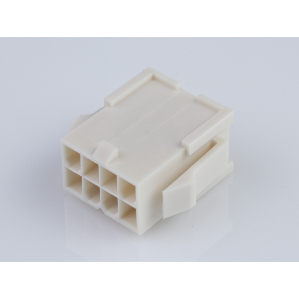 Molex-39-01-2086 分立接线罩连接器 Conn Housing PL 8 POS 4.2mm Crimp ST Panel Mount Natural Mini-Fit Jr Bag