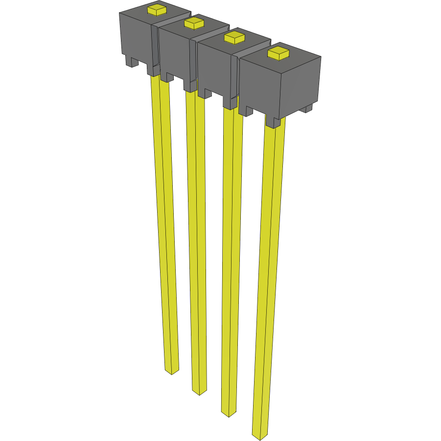 Samtec-MTSW-104-11-G-S-011 Cabezales del conector y receptáculos PCB Conn Unshrouded Header HDR 4 POS 2.54mm Solder ST Top Entry Thru-Hole Bulk