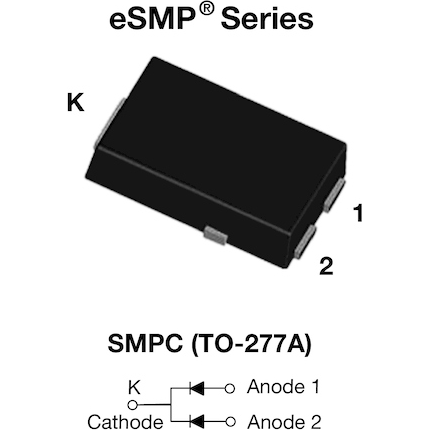 Vishay-V6P22C-M3/I Rectifiers Diode Schottky 200V 6A 3-Pin(2+Tab) SMPC T/R