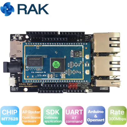 Pi Supply-PIS-1118 RF/Drahtlos-Entwicklungsplatinen und Kits WisAP - Open Source OpenWRT WiFi Router Development Module Board (MT7628 based) - Arduino IoT Gateway and WiFi repeater / access point module