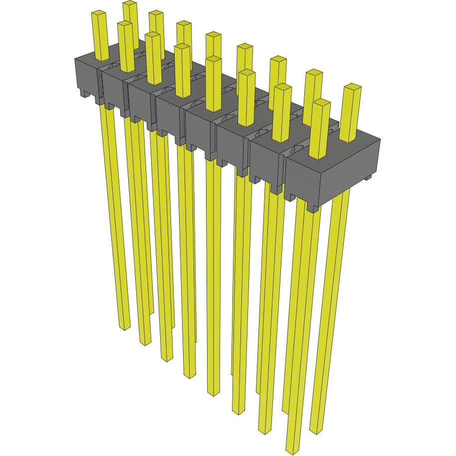 Samtec-MTSW-108-12-S-D-120 Connector Headers and PCB Receptacles Conn Unshrouded Header HDR 16 POS 2.54mm Solder ST Top Entry Thru-Hole Bulk