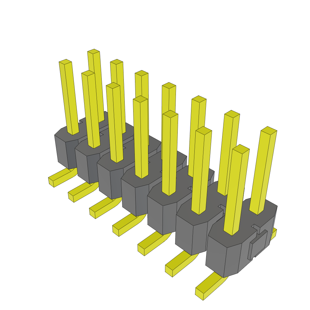 Samtec-TSM-107-01-S-DV Steckverbinderleisten und Leiterplattenbuchsen Conn Unshrouded Header HDR 14 POS 2.54mm Solder ST Top Entry SMD Tube