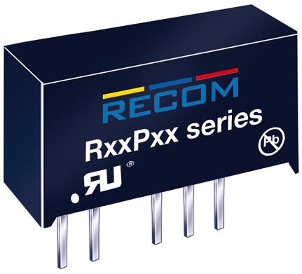 RECOM Power GmbH-R24P09D DC to DC Converter and Switching Regulator Module Module DC-DC 24VIN 2-OUT -9V/9V -0.055A/0.055A 1W 5-Pin SIP Module Tube