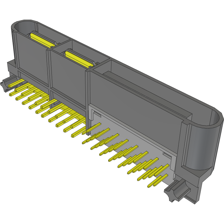 Samtec-LPHT-04-32-L-RT2-GP Cabezales del conector y receptáculos PCB Conn Extreme Power Terminal Strip M 4Power/32Signal POS 12mm/1.27mm Solder RA Side Entry Thru-Hole Tray