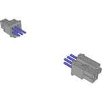 Samtec-MMSD-03-22C-L-09.00-D-P-LDX Cable Assembly AC Power Cable Assembly 0.228m Power to Power 6 to 6 POS SKT-SKT Crimp-Crimp 22AWG