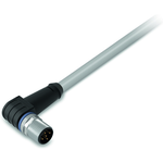 Power Supply Cable, Angled, 10 m, fitted on one End, A-coded, M12 Plug, Angled, one free Cable End