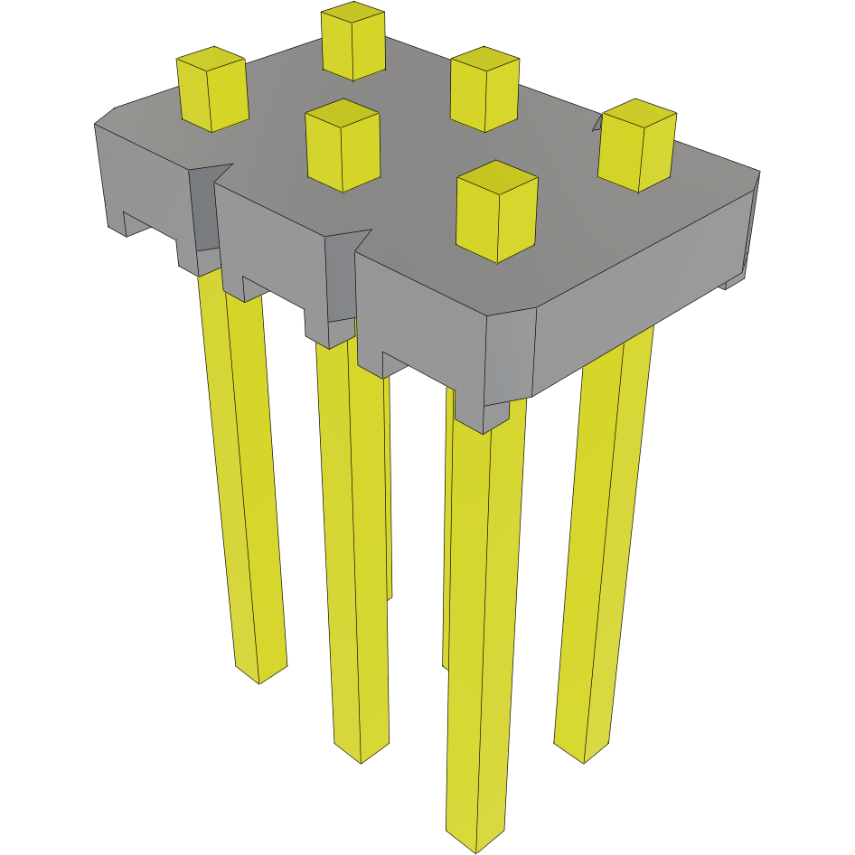 Samtec-MTLW-103-07-T-D-033 Embases de raccordement et réceptacles PCB Conn Unshrouded Header HDR 6 POS 2.54mm Solder ST Top Entry Thru-Hole Bulk
