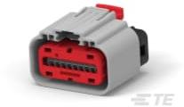 TE Connectivity-2203663-6 Custodia filo connettore dedicato Conn Housing PL 18 POS 2.54mm Crimp Cable Mount Red Box