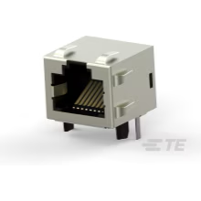 TE Connectivity-1-406541-5 Connector Telephone and Telecom Conn RJ-45 F 8 POS 1.02mm Solder RA Thru-Hole 8 Terminal 1 Port Cat 5 Tray