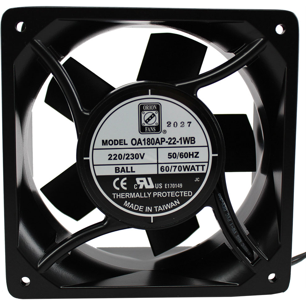 ORION FANS-OA180AP-22-1WB Gebläse und Lüfter AC Fan Axial Ball Bearing 230V 200V to 240V 361CFM/409CFM 62dB 180 X 180 X 89mm High Speed