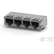 TE Connectivity-5406281-3 Raccordement téléphone et télécom Conn RJ-45 F 32 POS 1.27mm Solder RA Thru-Hole 32 Terminal 4 Port Cat 5 Tray