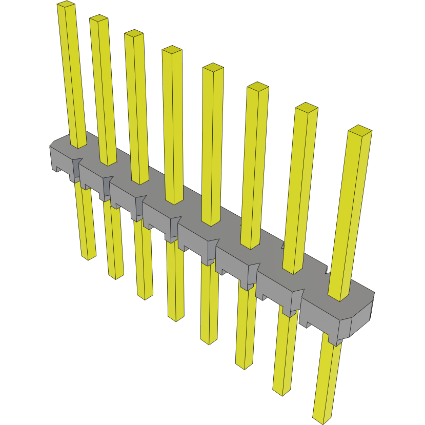 Samtec-MTLW-108-22-G-S-320 Cabezales del conector y receptáculos PCB Conn Unshrouded Header HDR 8 POS 2.54mm Solder ST Top Entry Thru-Hole Bulk