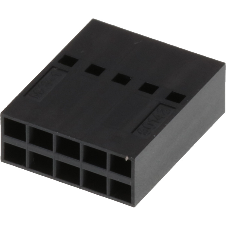 Molex-0901430010 Einzeladersteckverbinder, Gehäuse Conn Housing F 10 POS 2.54mm Crimp ST Cable Mount Black C-Grid III™ Bag