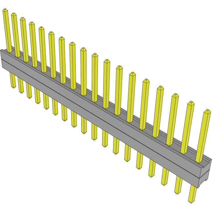 Samtec-TW-18-03-S-S-120-150 连接器插头及 PCB 插座 Conn Board Stacker HDR 18 POS 2mm Solder ST Top Entry Thru-Hole Bulk