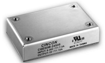 Cincon-CQE50W-24S12 Convertidor de CC a CC y módulo del regulador de conmutación Module DC-DC 24VIN 1-OUT 12V 4.16A 50W 8-Pin Quarter-Brick Box