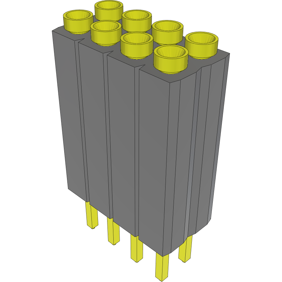 Samtec-ESD-104-T-05 Connector Headers and PCB Receptacles Conn Socket Strip SKT 8 POS 2.54mm Solder ST Top Entry Thru-Hole Bulk