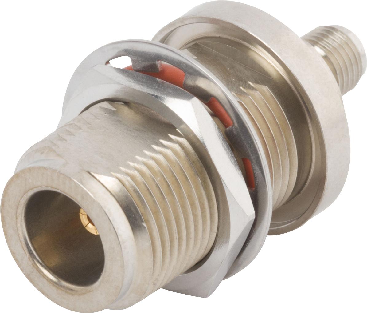 Amphenol SV Microwave-SF1104-6007 Conector RF Conn PN-SMA Adapter 0Hz to 18GHz 50Ohm ST Panel Mount RCP/RCP Gold Over Nickel Bag