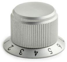 Kilo International-SC-90-3-5 Control Knobs Control Knob, Numeral Scale/Round/Skirt Clear