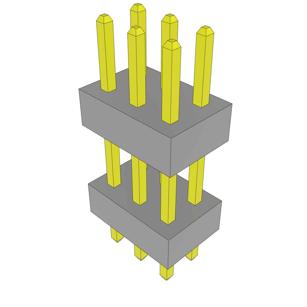Samtec-TW-03-03-L-D-197-142 Connector Headers and PCB Receptacles Conn Board Stacker HDR 6 POS 2mm Solder ST Top Entry Thru-Hole Bulk