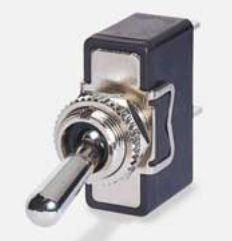 Bulgin Components PLC-C3901BA Kippschalter Switch Toggle (ON) OFF SPST Round Lever Quick Conn 16A 277VAC 72VDC 745.7VA Panel Mount with Threads