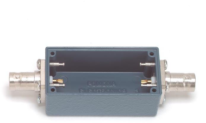 Pomona Electronics-2390 Cajas, compartimentos y anaqueles Blue Die Cast Aluminum Alloy A380/A384 Box With Cover BNC Female/Female