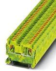 PHOENIX CONTACT-PT 2.5-PE Connector Terminal Blocks Conn Ground Modular Terminal Block F 2 POS Push-In Spring T DIN Rail