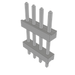 Conn Board Stacker HDR 4 POS 2mm Solder ST Top Entry Thru-Hole Bulk