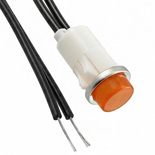 Visual Communications-1050C3 Panel Mount Indicators Panel Mount Indicator Round 0.5" Neon 125V Wire AMB