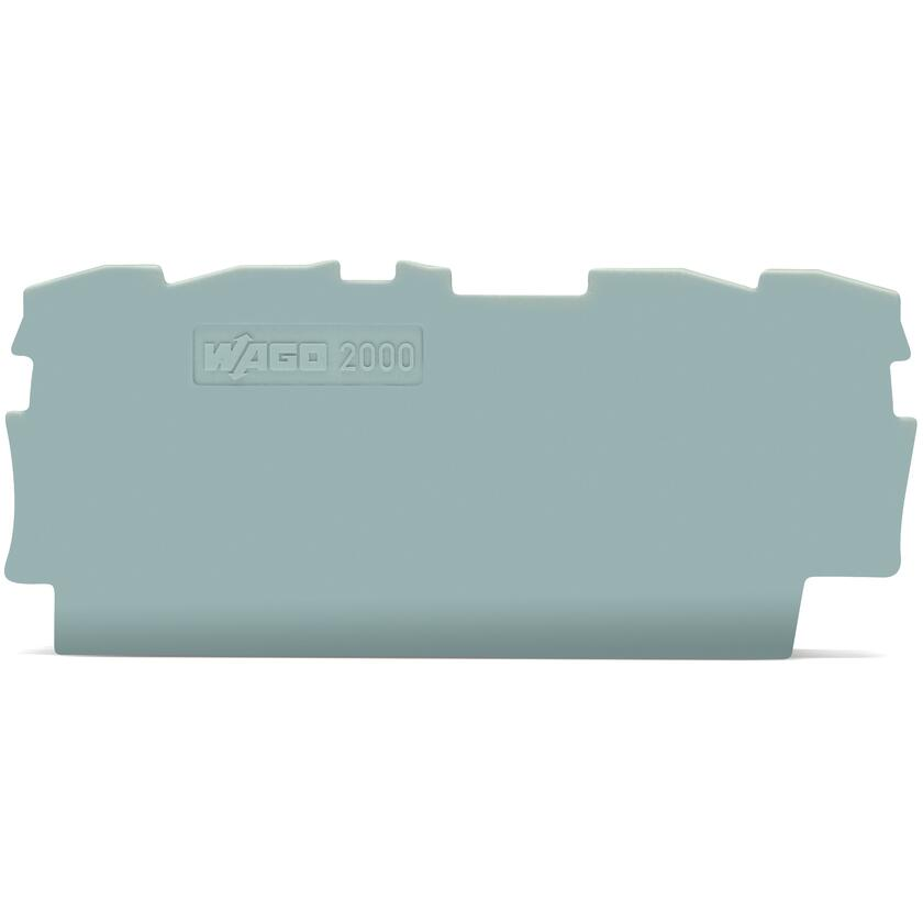 WAGO-2000-1491 Steckverbinderzubehör Connector Accessories End Plate Straight Polyamide 6/6 Gray Box