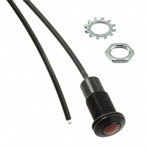 Visual Communications-FLXR1RTP08 LED-Lichtleiter LED Light Pipe Round Vertical Red Flexible