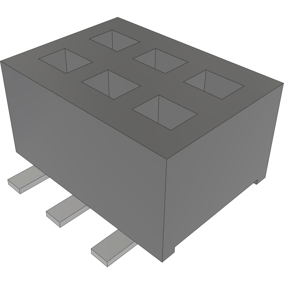 Samtec-CLP-103-02-F-D-BE-A Piastre connettori e prese PCB Conn Socket Strip SKT 6 POS 1.27mm Solder ST Bottom Entry SMD TIGER CLAW™ Bag