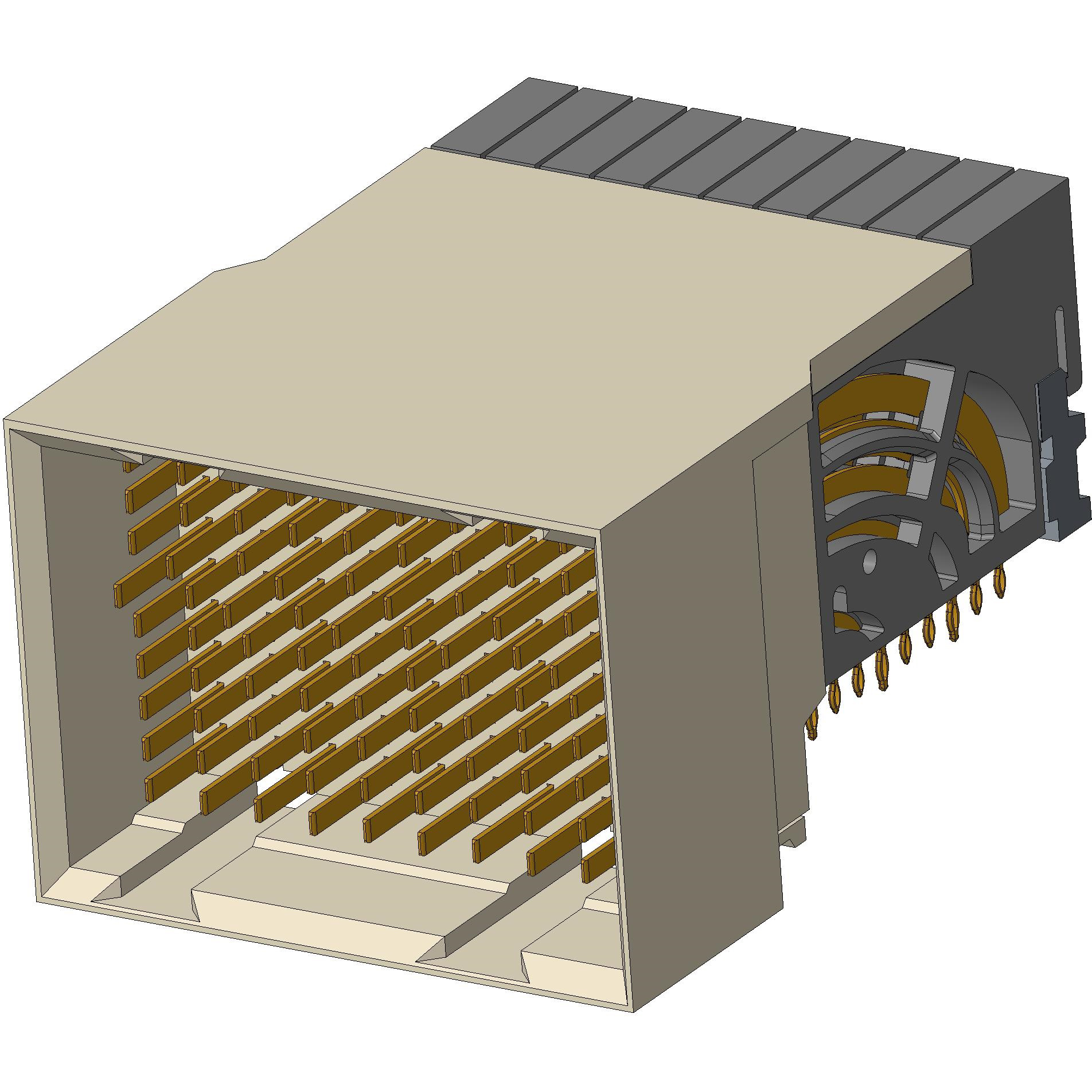Amphenol Communications Solutions-10126918-102LF Blackplane del conector AirMax VS2®, Backplane Connectors, Header, Right Angle, Small Press-Fit, 3 Pair, 10 Column, 90 Position, 2.00mm (0.079in) Pitch