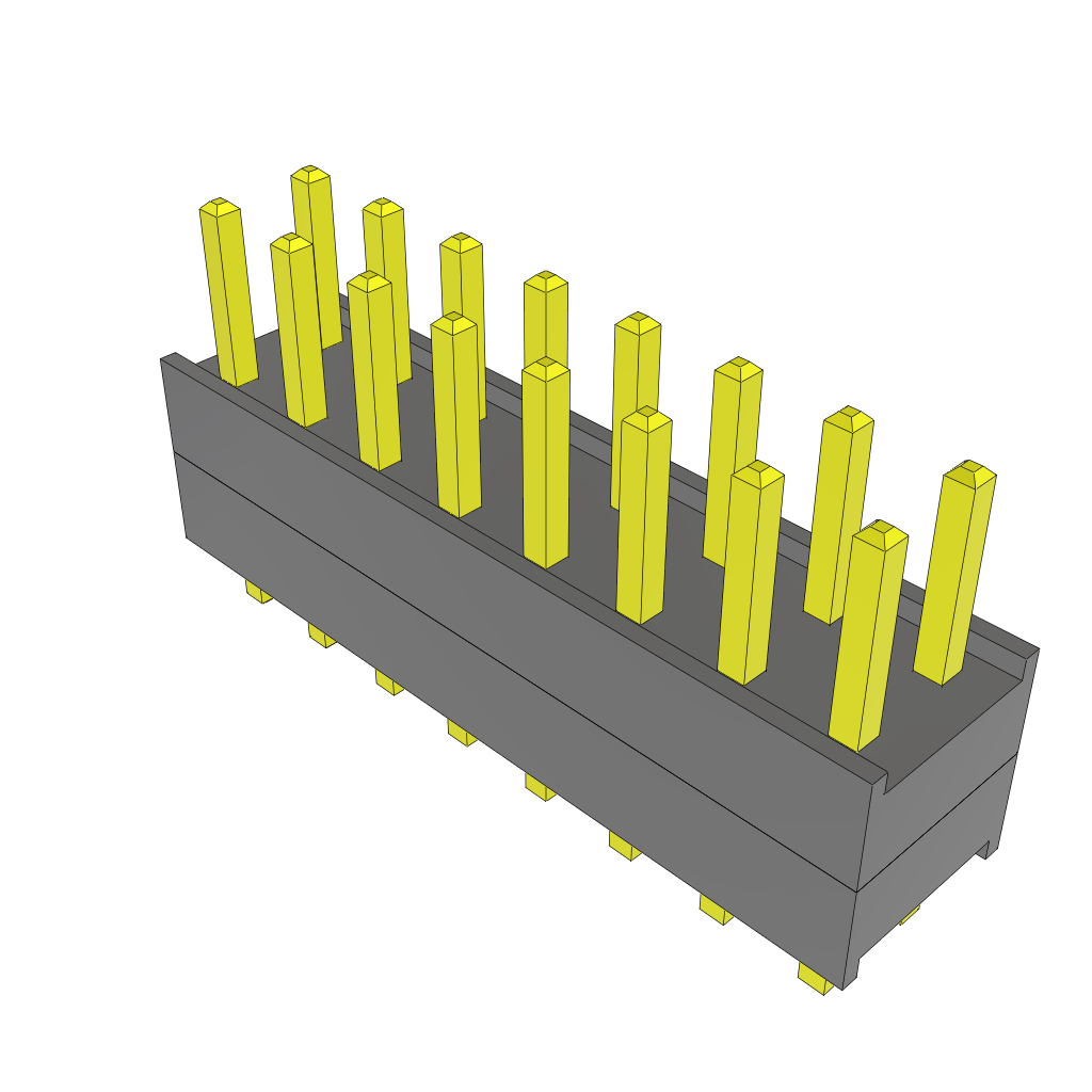 Samtec-ZW-08-07-G-D-200-075 连接器插头及 PCB 插座 Conn Board Stacker HDR 16 POS 2.54mm Solder ST Top Entry Thru-Hole Bulk