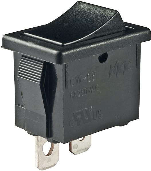 NKK Switches-CWSB11AAF Switch Rocker Switch Rocker ON None OFF SPST Quick Connect Curved Rocker 6A 250VAC 30000Cycles