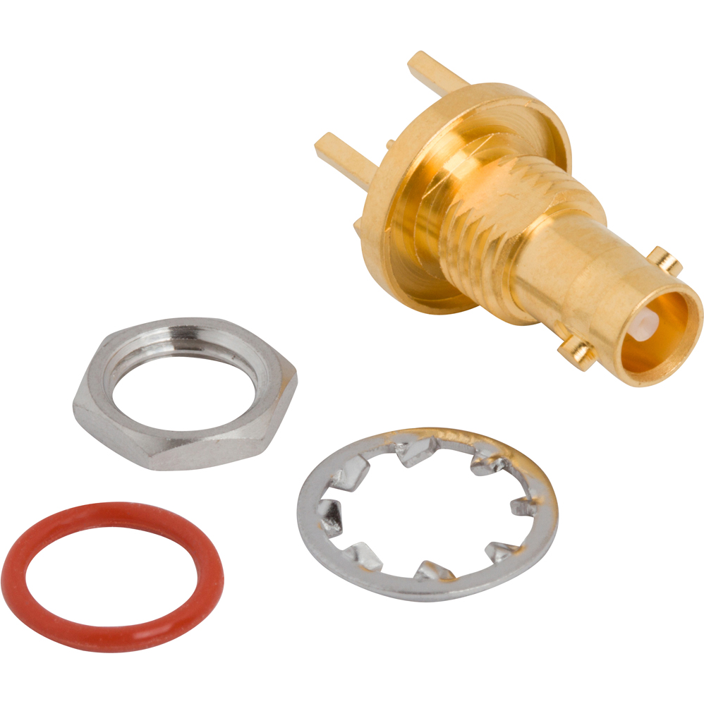 Amphenol RF-034-1099 Conector RF Conn HD-BNC 0Hz to 4GHz 75Ohm Solder ST Thru-Hole F Gold Bag