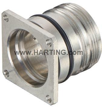 HARTING-09151000306 Schrumpfbalgenadapter Bulkhead Housing 180° M23 Shell Size Nickel Copper-Zinc Alloy Screw Lock