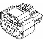 Delphi-15454358 Einzeladersteckverbinder, Gehäuse Conn Housing RCP 2 POS Crimp ST Cable Mount Black