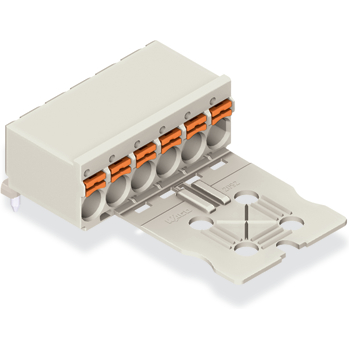 WAGO-2092-1353 Blocs de raccordement de terminaux 1-Conductor THT Female Header, 1.4 mm Dia solder pin, angled, Gripping plate, 2.5 mm2, Pin spacing 5 mm, 3-pole