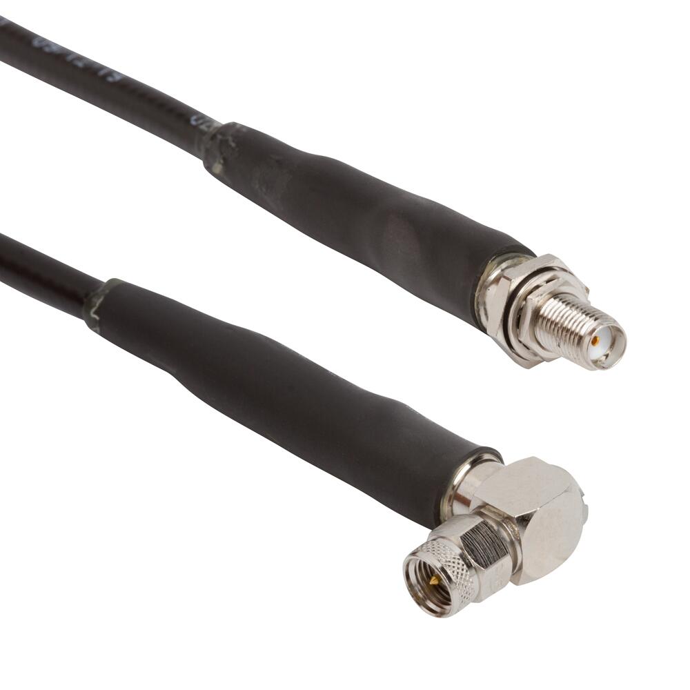 Amphenol RF-095-902-507-018 Kabelbaugruppen Koaxial RF Cable Assembly SMA Right Angle Plug to SMA Straight Bulkhead Jack Times LMR-200 18 in Length 50 Ohms ARC