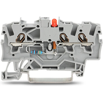 LED Terminal Block, red LED PN , 24 VDC, rail mount, 3-Conductor, 4.2 mm wide, gray