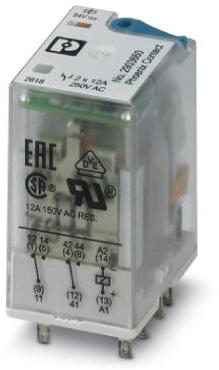 PHOENIX CONTACT-REL-IR2/LDP- 24DC/2X21 Power Relays Power Relay 24VDC 12A DPDT(35.6mm 21.2mm 27.5mm) Socket